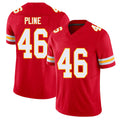 Kansas City #46 Pline Player Football V Neck Short Sleeve Red Jersey Mason For Men Youth Women Gift