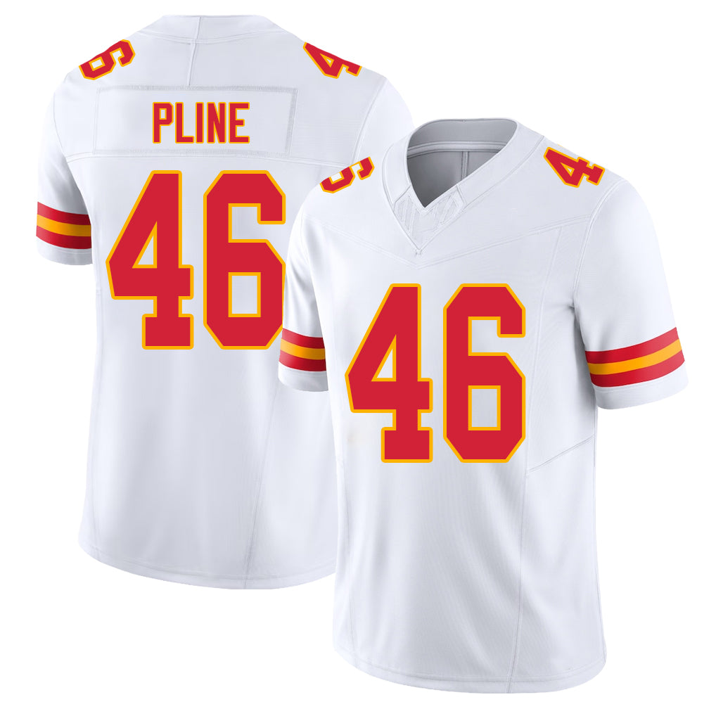 Kansas City #46 Pline Player Football V Neck Short Sleeve White Jersey Mason For Men Youth Women Gift