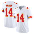 Kansas City #14 Araiza Player Football V Neck Short Sleeve White Jersey Matt For Men Youth Women Gift