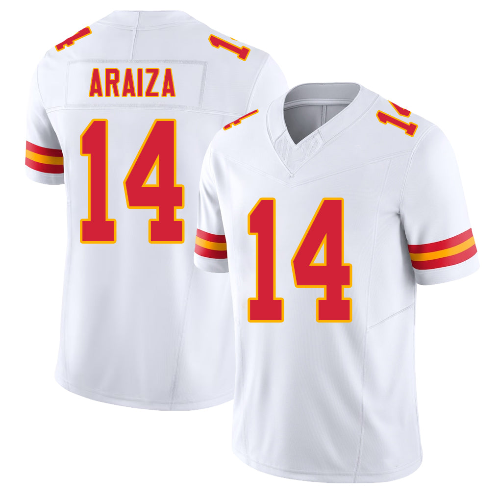 Kansas City #14 Araiza Player Football V Neck Short Sleeve White Jersey Matt For Men Youth Women Gift