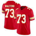 Kansas City #73 Waletzko Player Football V Neck Short Sleeve Red Jersey Matt For Men Youth Women Gift