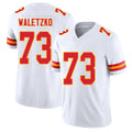 Kansas City #73 Waletzko Player Football V Neck Short Sleeve White Jersey Matt For Men Youth Women Gift