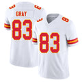 Kansas City #83 Gray Player Football V Neck Short Sleeve White Jersey Noah For Men Youth Women Gift