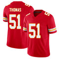 Kansas City #51 Thomas Player Football V Neck Short Sleeve Red Jersey R Mason For Men Youth Women Gift