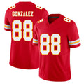 Kansas City #88 Gonzalez Player Football V Neck Short Sleeve Red Jersey Tony For Men Youth Women Gift