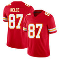 Kansas City #87 Kelce Player Football V Neck Short Sleeve Red Jersey Travis For Men Youth Women Gift