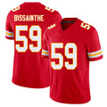 Kansas City #59 Bissainthe Player Football V Neck Short Sleeve Red Jersey Wesley For Men Youth Women Gift
