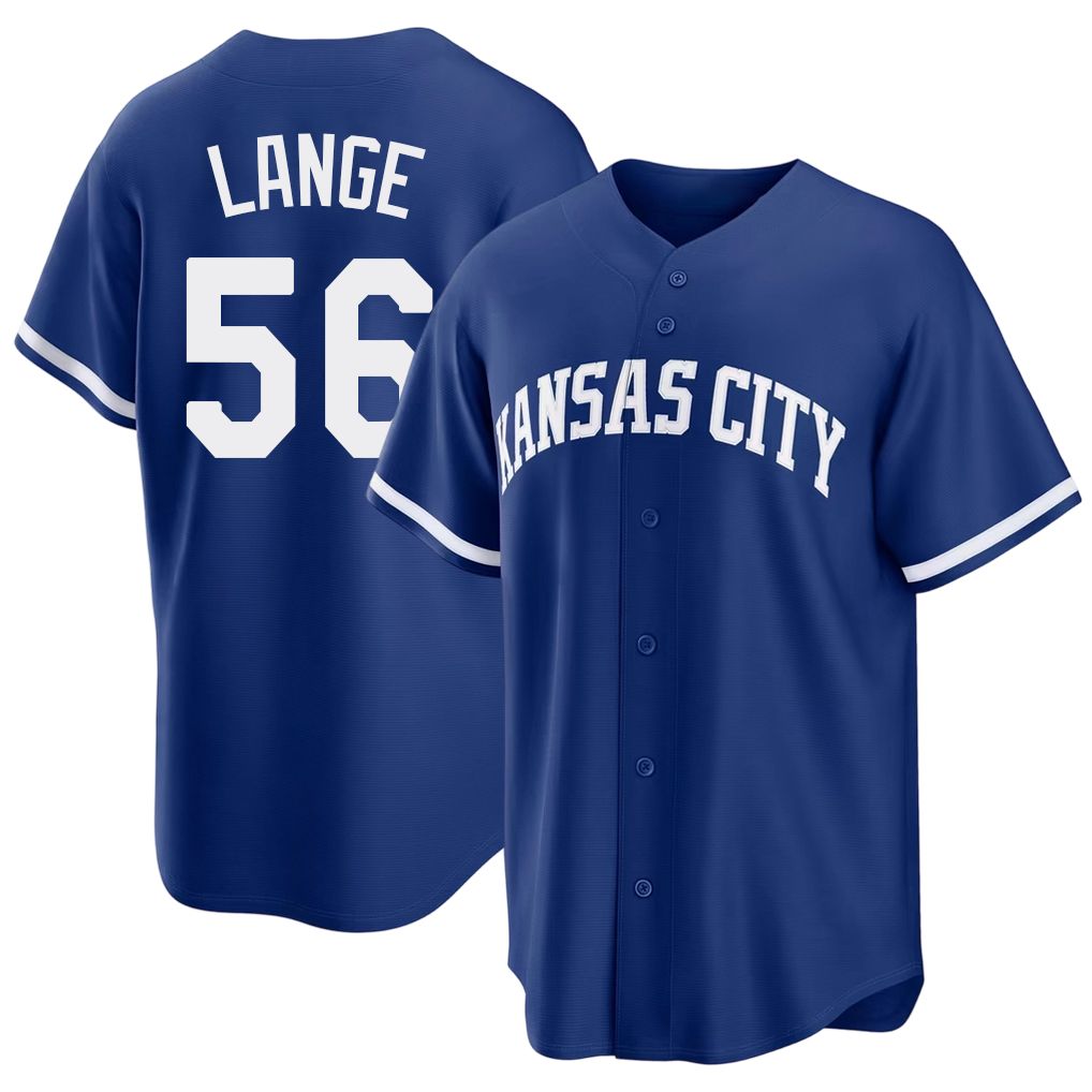 Kansas City #56 Lange Player Baseball Short Sleeve Royal Jersey Alex For Men Women Youth Gift