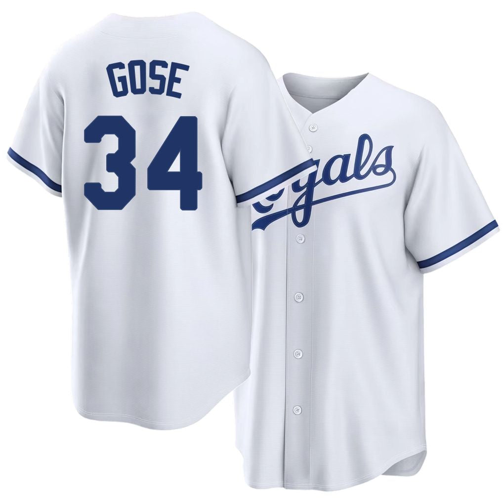 Kansas City #34 Gose Player Baseball Short Sleeve White Jersey Anthony For Men Women Youth Gift