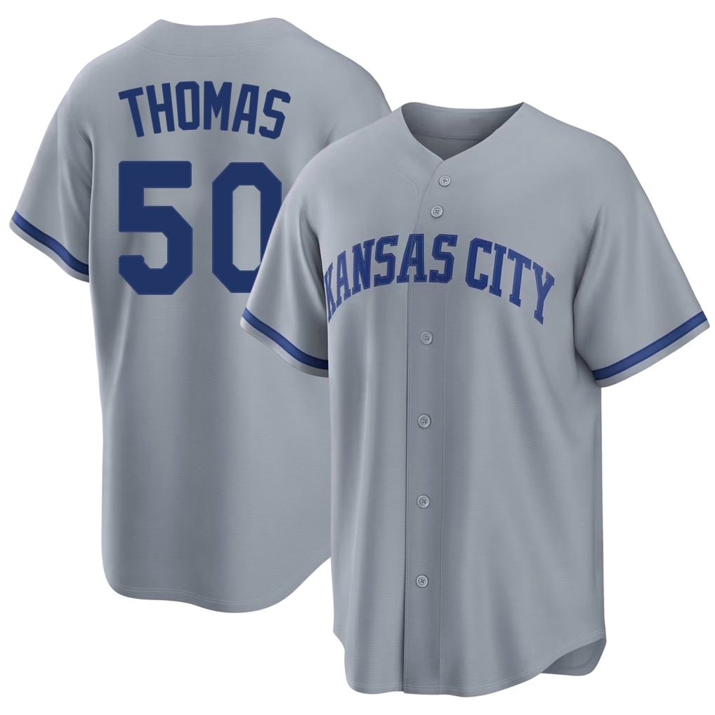 Kansas City #50 Thomas Player Baseball Short Sleeve Gray Jersey Connor For Men Women Youth Gift
