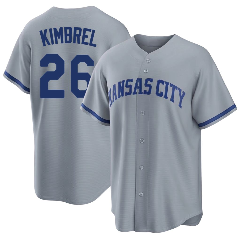 Kansas City #26 Kimbrel Player Baseball Short Sleeve Gray Jersey Craig For Men Women Youth Gift