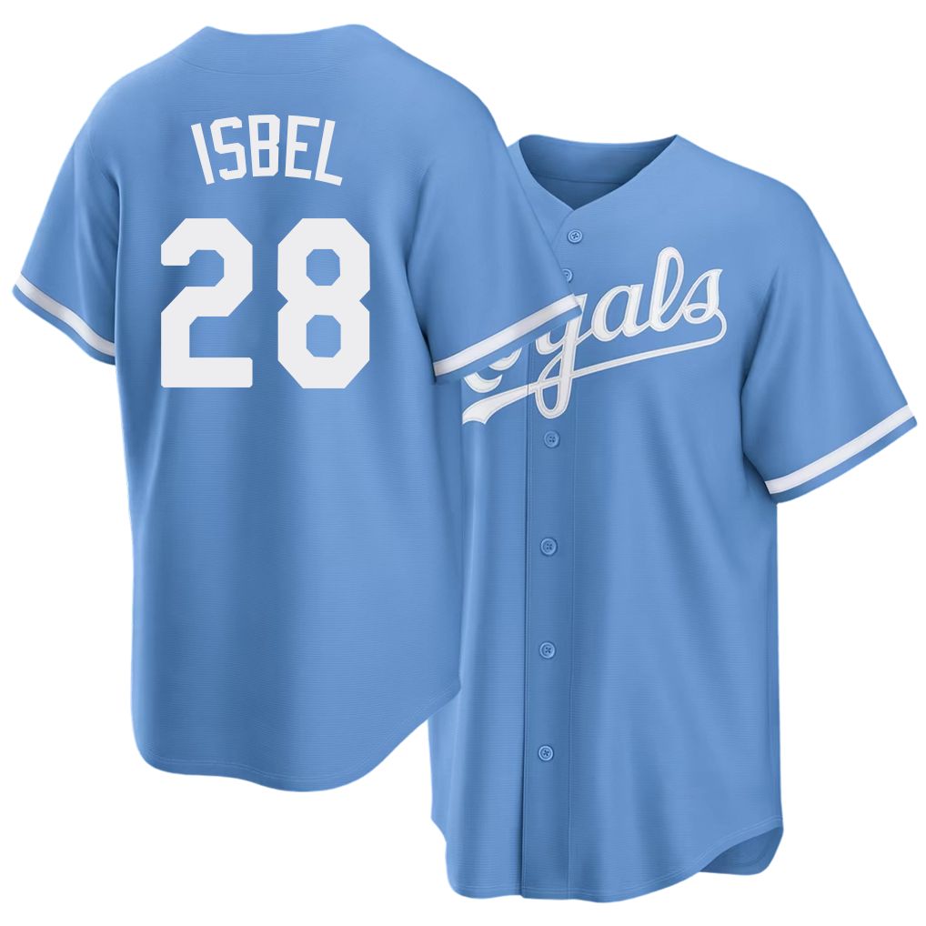Kansas City #28 Isbel Player Baseball Short Sleeve Blue Jersey Kyle For Men Women Youth Gift