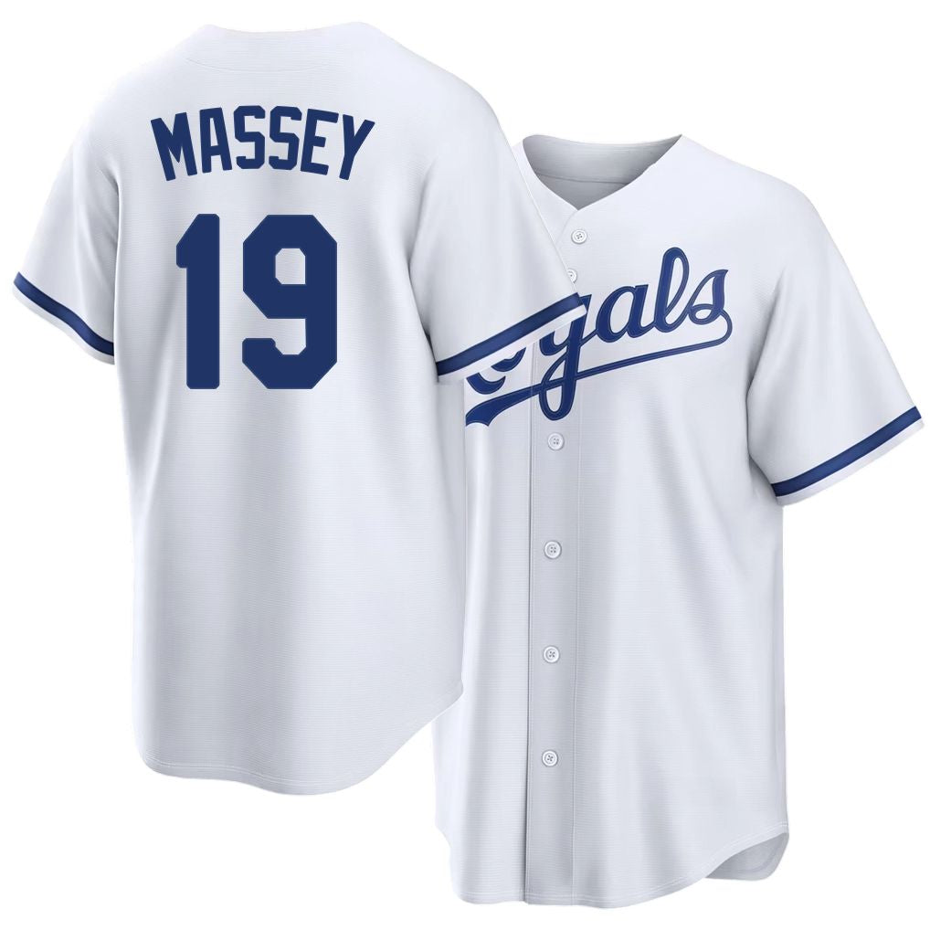 Kansas City #19 Massey Player Baseball Short Sleeve White Jersey Michael For Men Women Youth Gift