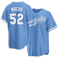 Kansas City #52 Wacha Player Baseball Short Sleeve Blue Jersey Michael For Men Women Youth Gift