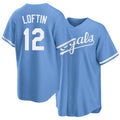 Kansas City #12 Loftin Player Baseball Short Sleeve Blue Jersey Nick For Men Women Youth Gift