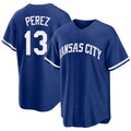 Kansas City #13 Perez Player Baseball Short Sleeve Royal Jersey Salvador For Men Women Youth Gift
