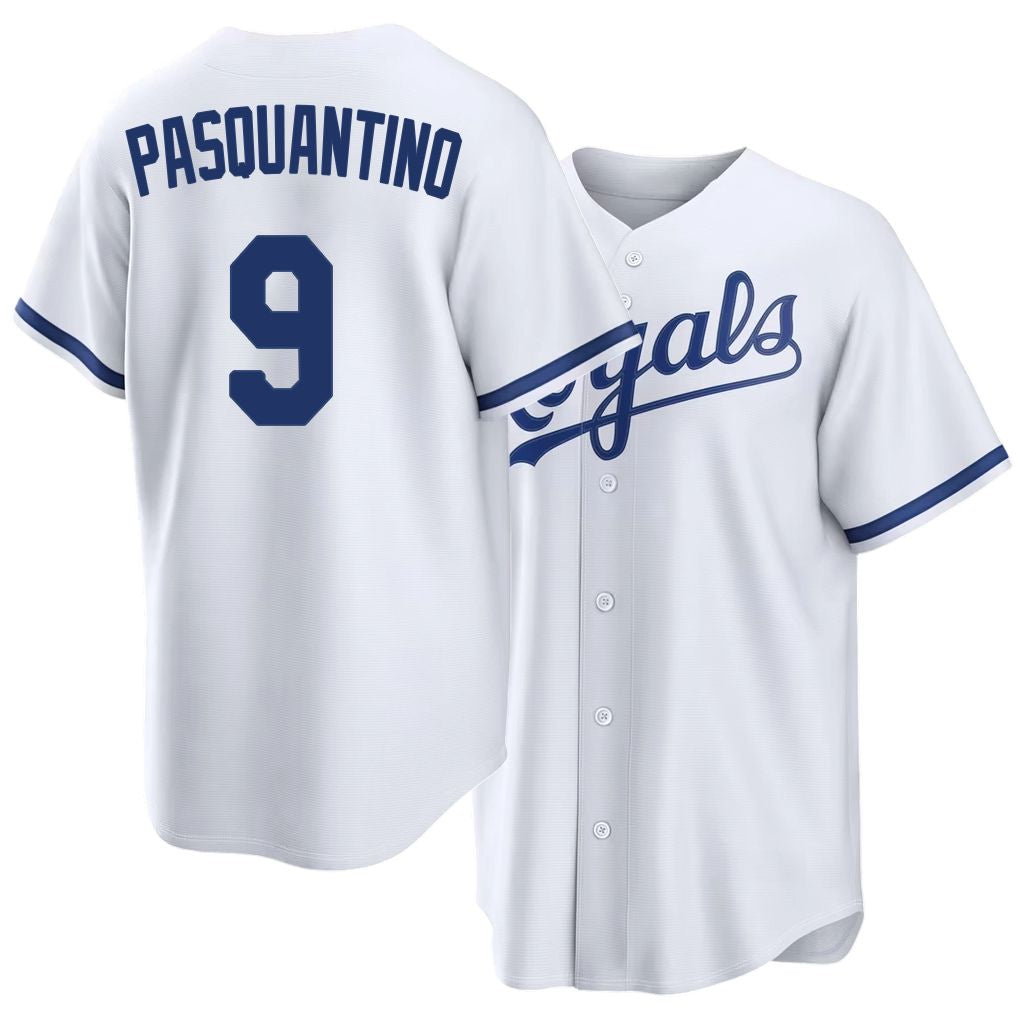 Kansas City #9 Pasquantino Player Baseball Short Sleeve White Jersey Vinnie For Men Women Youth Gift