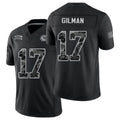 Kansas City #17 Gilman Player Football V Neck Short Sleeve Black Jersey Alohi For Men Youth Women Gift