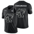 Kansas City #47 VanSumeren Player Football V Neck Short Sleeve Black Jersey Ben For Men Youth Women Gift