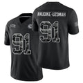 Kansas City #91 Anudike-Uzomah Player Football V Neck Short Sleeve Black Jersey Felix For Men Youth Women Gift