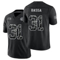 Kansas City #31 Bassa Player Football V Neck Short Sleeve Black Jersey Jeffrey For Men Youth Women Gift