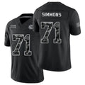 Kansas City #71 Simmons Player Football V Neck Short Sleeve Black Jersey Josh For Men Youth Women Gift