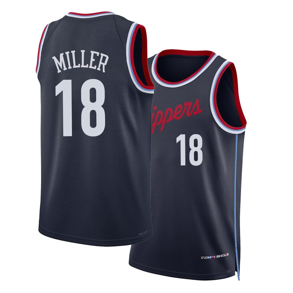 Los Angeles C #18 Miller Player Basketball Sleeveless Navy Jersey Baba For Adult Youth