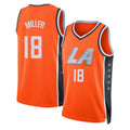 Los Angeles C #18 Miller Player Basketball Sleeveless Orange Jersey Baba For Adult Youth