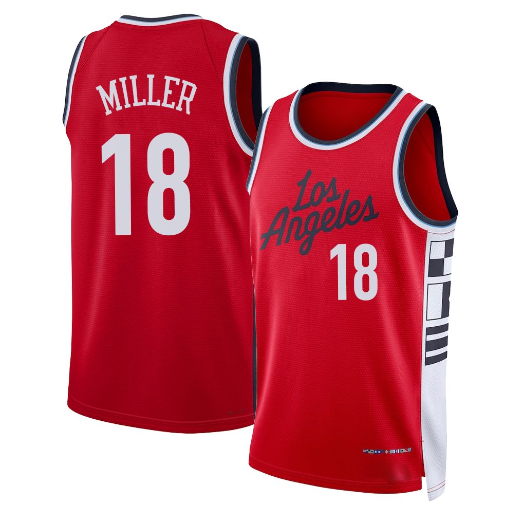 Los Angeles C #18 Miller Player Basketball Sleeveless Red Jersey Baba For Adult Youth