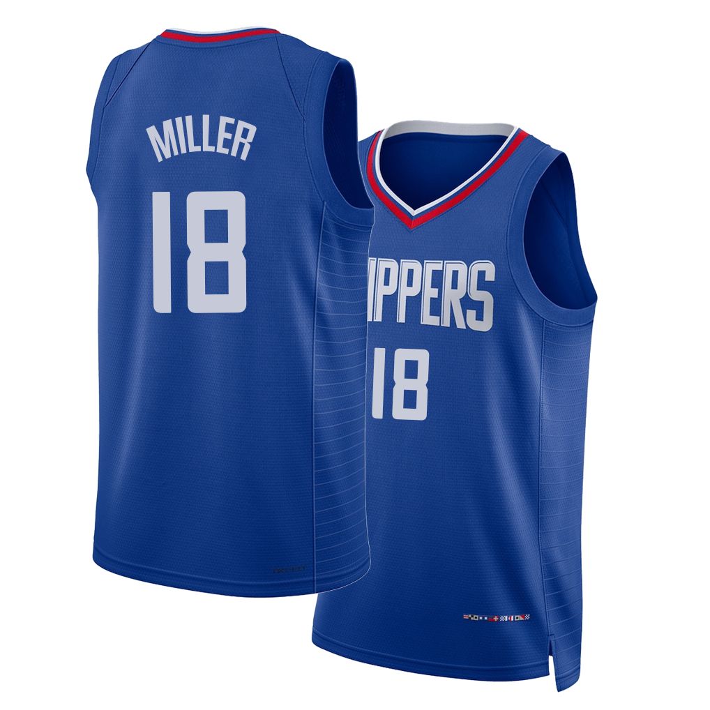 Los Angeles C #18 Miller Player Basketball Sleeveless Royal Jersey Baba For Adult Youth