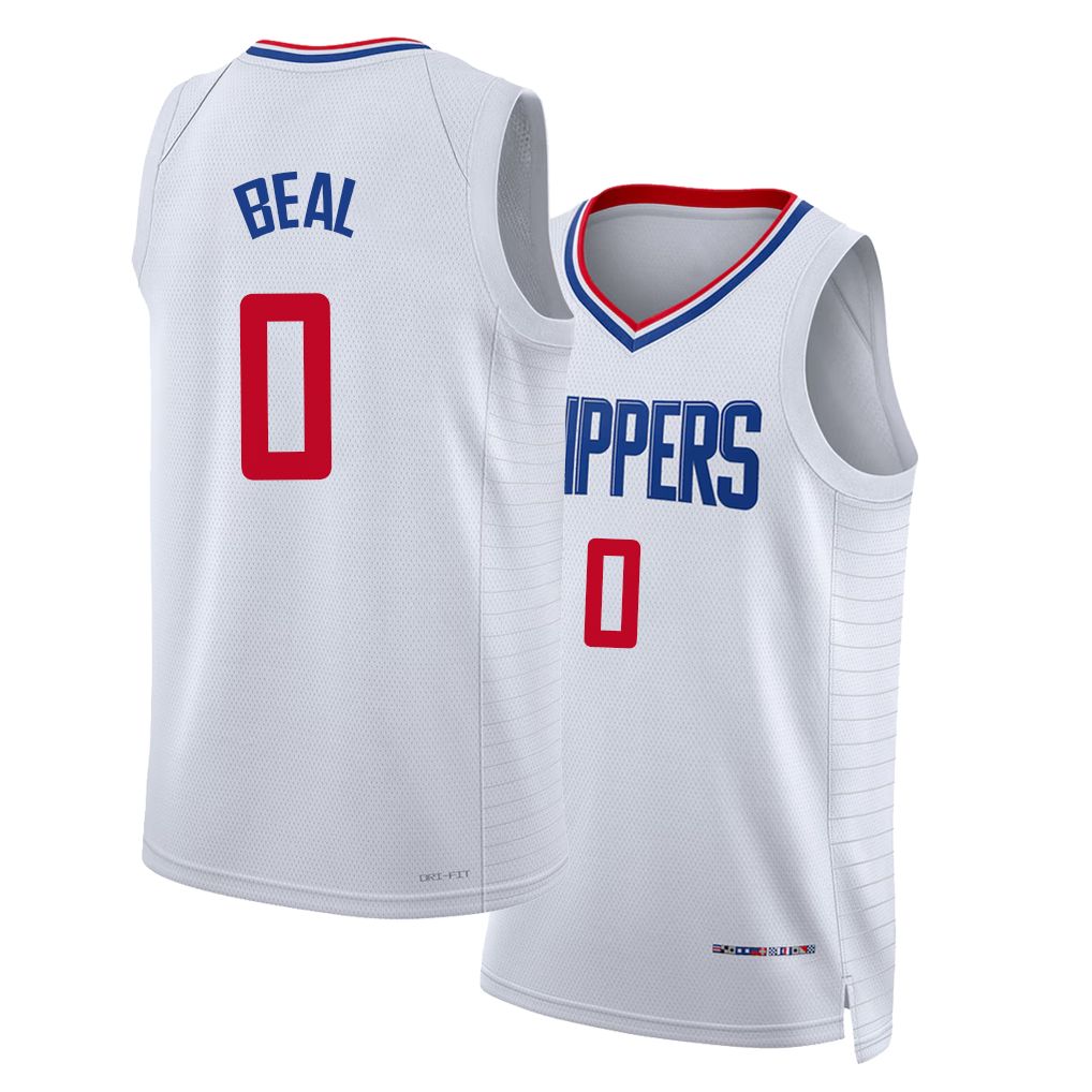 Los Angeles C #0 Beal Player Basketball Sleeveless White Jersey Bradley For Adult Youth