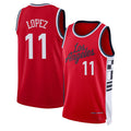 Los Angeles C #11 Lopez Player Basketball Sleeveless Red Jersey Brook For Adult Youth