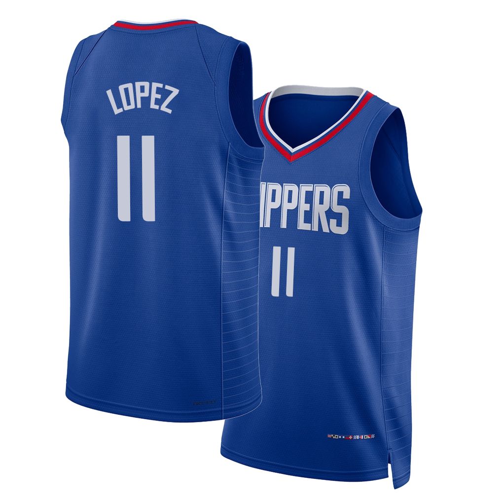 Los Angeles C #11 Lopez Player Basketball Sleeveless Royal Jersey Brook For Adult Youth