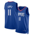 Los Angeles C #11 Lopez Player Basketball Sleeveless Royal Jersey Brook For Adult Youth