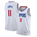 Los Angeles C #11 Lopez Player Basketball Sleeveless White Jersey Brook For Adult Youth