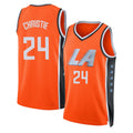Los Angeles C #24 Christie Player Basketball Sleeveless Orange Jersey Cam For Adult Youth