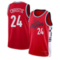 Los Angeles C #24 Christie Player Basketball Sleeveless Red Jersey Cam For Adult Youth