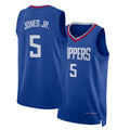 Los Angeles C #5 Jones Jr. Player Basketball Sleeveless Royal Jersey Derrick For Adult Youth