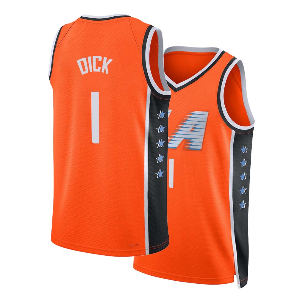Los Angeles C #1 Dick Player Basketball Sleeveless Orange Jersey Gradey For Adult Youth