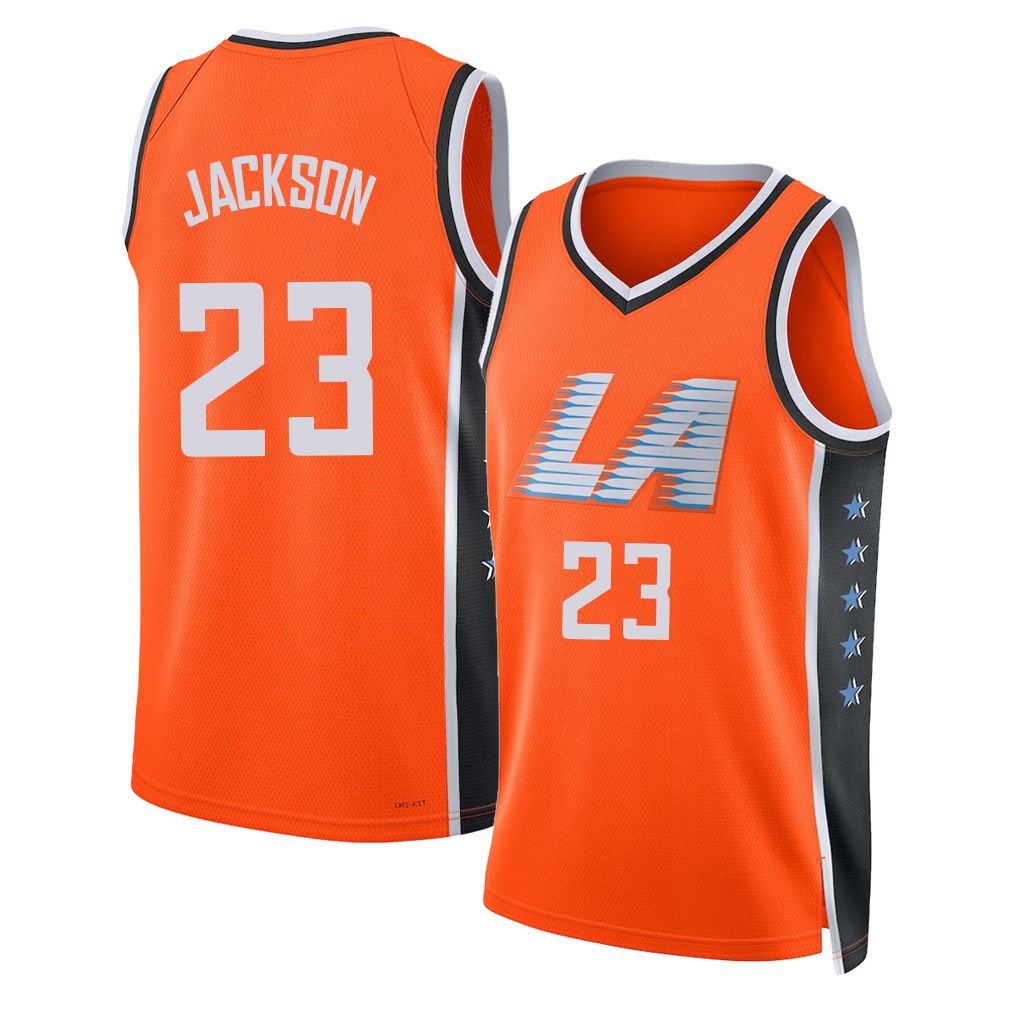 Los Angeles C #23 Jackson Player Basketball Sleeveless Orange Jersey Isaiah For Adult Youth