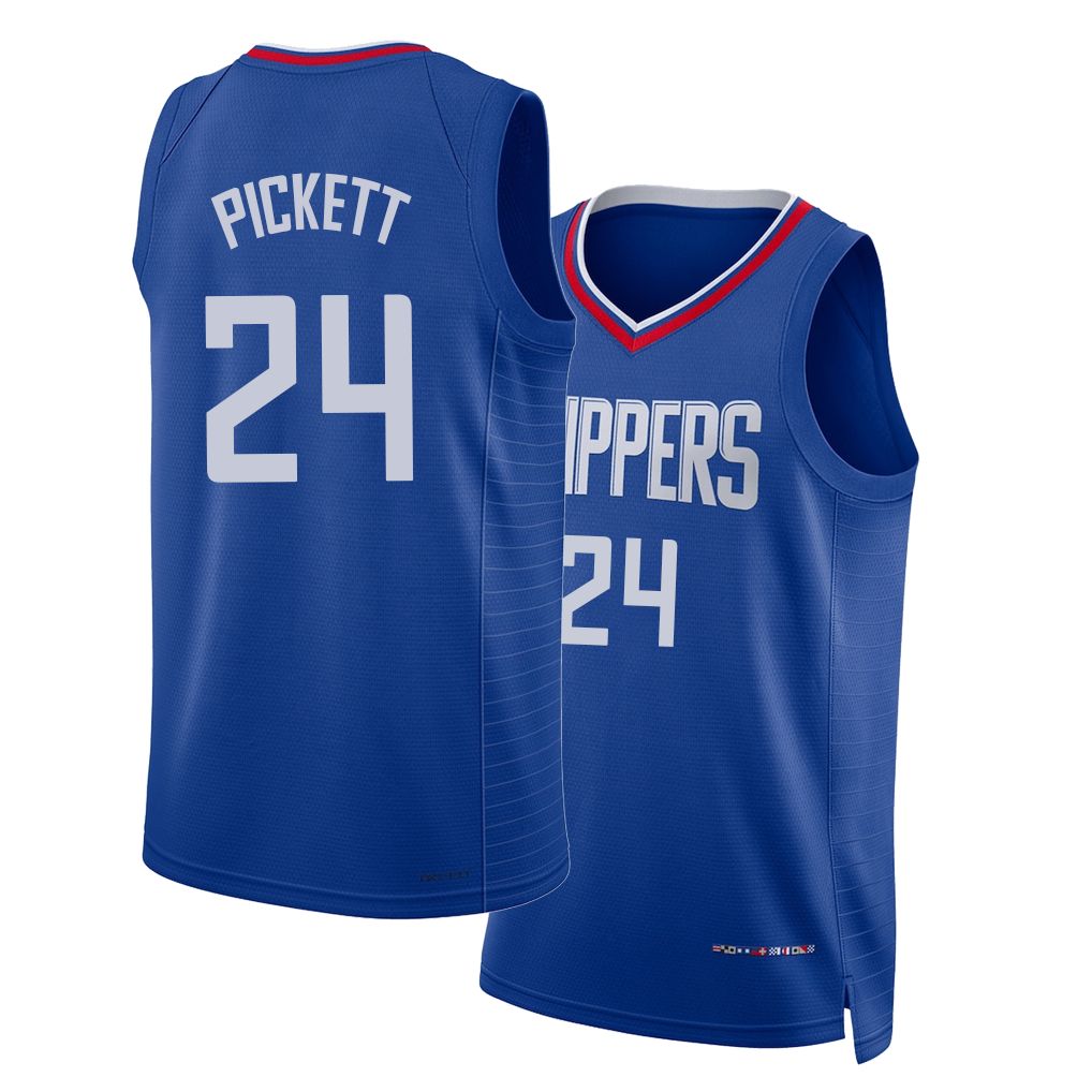 Los Angeles C #24 Pickett Player Basketball Sleeveless Royal Jersey Jalen For Adult Youth