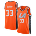 Los Angeles C #33 Sharp Player Basketball Sleeveless Orange Jersey Jamarion For Adult Youth