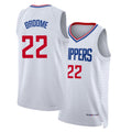 Los Angeles C #22 Broome Player Basketball Sleeveless White Jersey Johni For Adult Youth