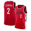 Los Angeles C #2 Leonard Player Basketball Sleeveless Red Jersey Kawhi For Adult Youth