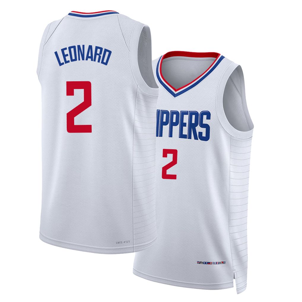 Los Angeles C #2 Leonard Player Basketball Sleeveless White Jersey Kawhi For Adult Youth