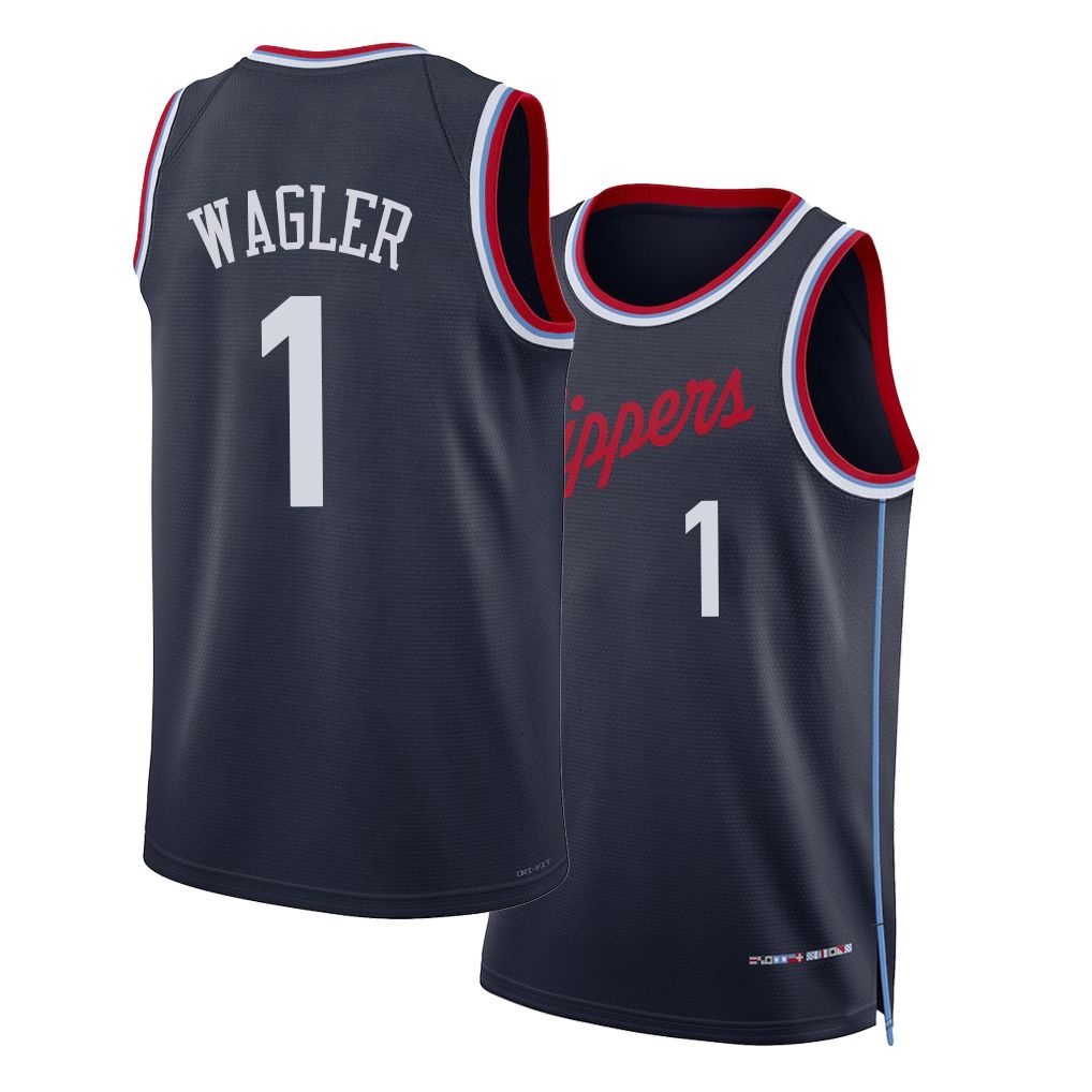 Los Angeles C #1 Wagler Player Basketball Sleeveless Navy Jersey Keaton For Adult Youth