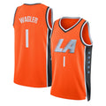 Los Angeles C #1 Wagler Player Basketball Sleeveless Orange Jersey Keaton For Adult Youth