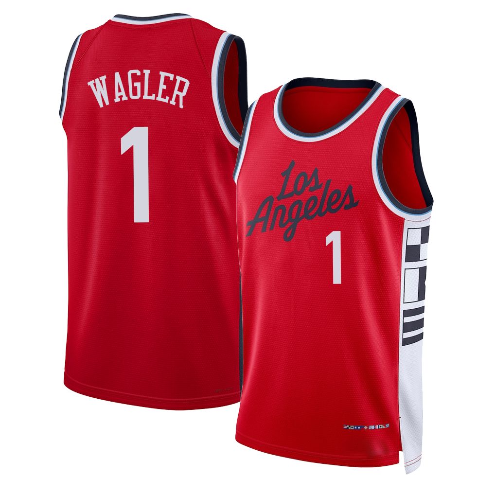 Los Angeles C #1 Wagler Player Basketball Sleeveless Red Jersey Keaton For Adult Youth