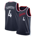Los Angeles C #4 Sanders Player Basketball Sleeveless Navy Jersey Kobe For Adult Youth