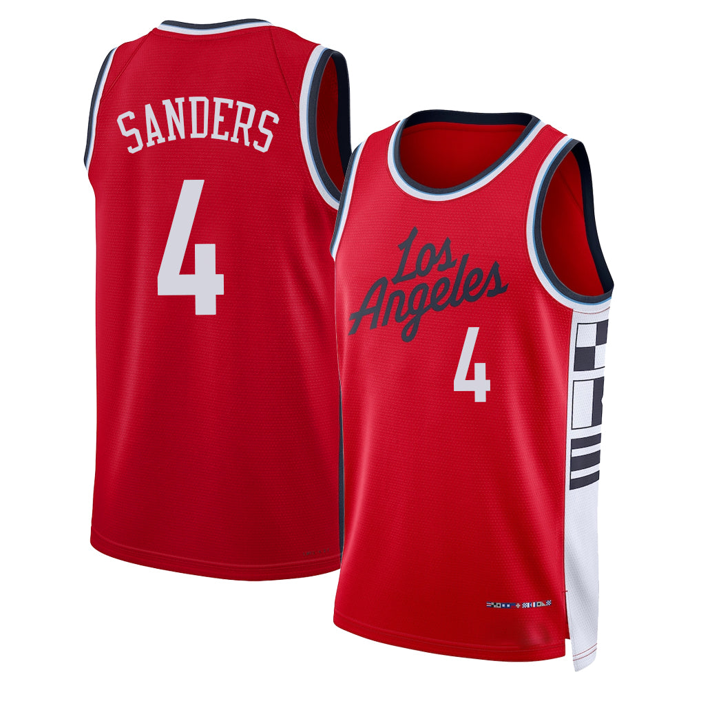 Los Angeles C #4 Sanders Player Basketball Sleeveless Red Jersey Kobe For Adult Youth